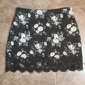Forever 21 Black Floral Miniskirt